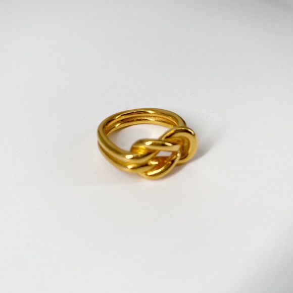 Hermes Atame Gold Metal Scarf Ring with Box Rare Vintage - Picture 9 of 12